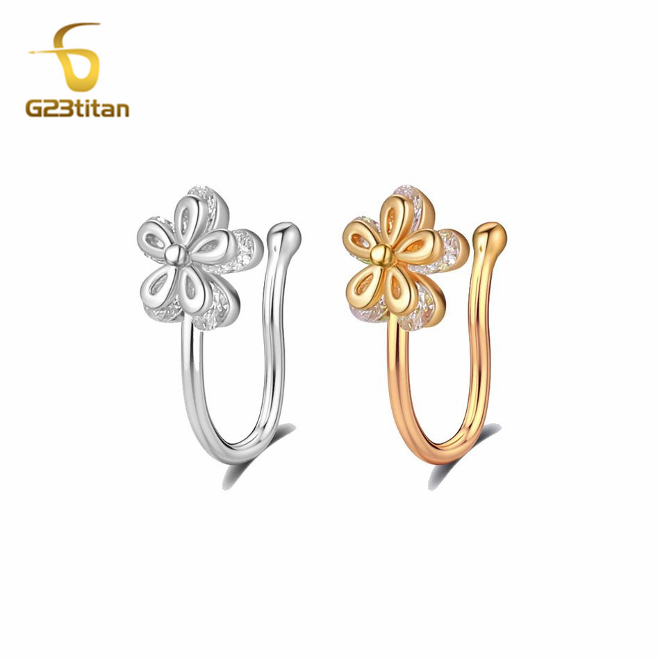 1pc Inlaid Zircon Flower Coppe - Body Jewelry Ear Piercing recensione e prezzo