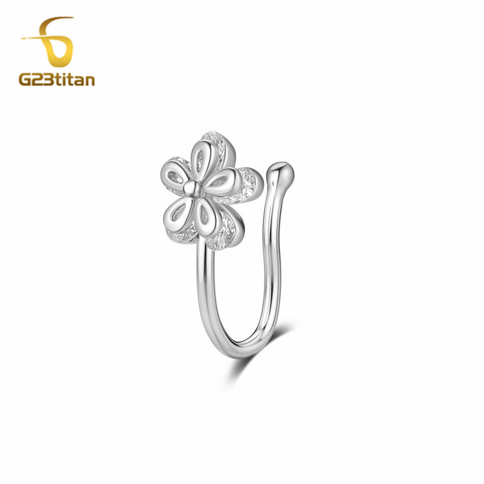 1pc Inlaid Zircon Flower Coppe - Body Jewelry Ear Piercing recensione e prezzo