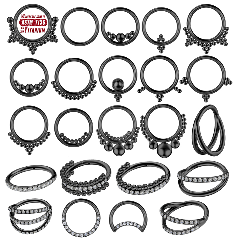 F136 Titanium Piercing Black N - Septum Clicker Ring recensione e prezzo