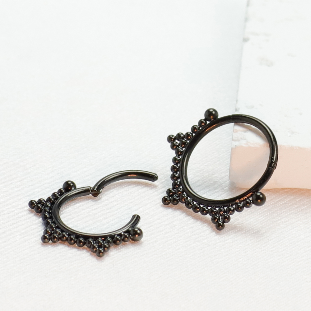 F136 Titanium Piercing Black N - Septum Clicker Ring recensione e prezzo