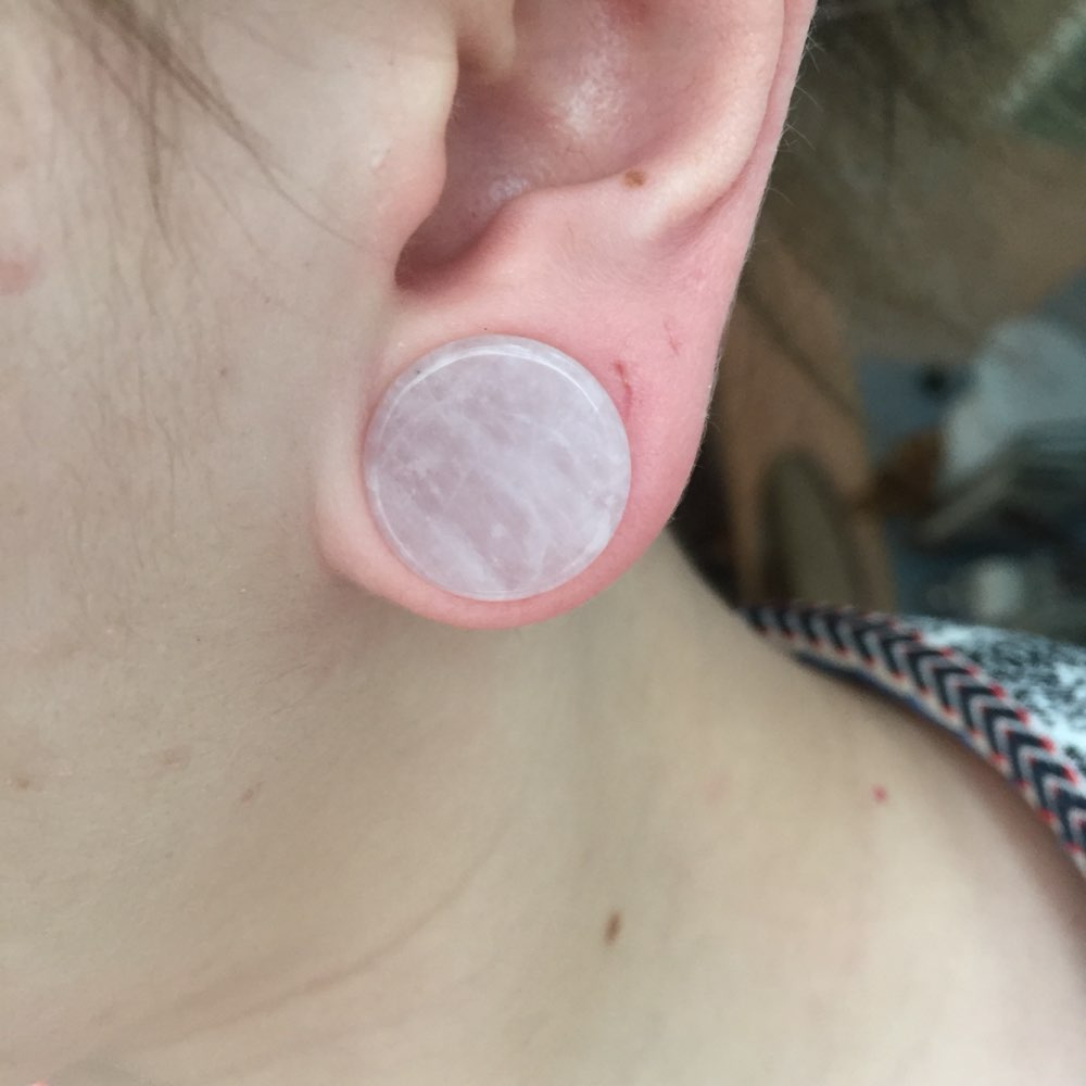 2Pc Pink Quartz Organic Stone  - Body Jewelry Gauge Sizes recensione e prezzo