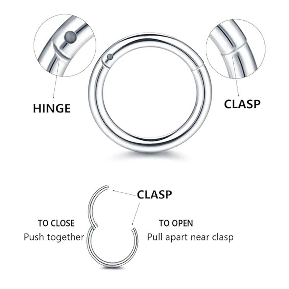 1pc Titanium Hinged Segment Ri - Septum Clicker Ring recensione e prezzo