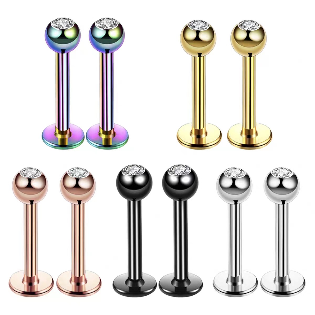 16G Surgical Steel Ball Top CZ - Body Jewelry Ear Piercing recensione e prezzo