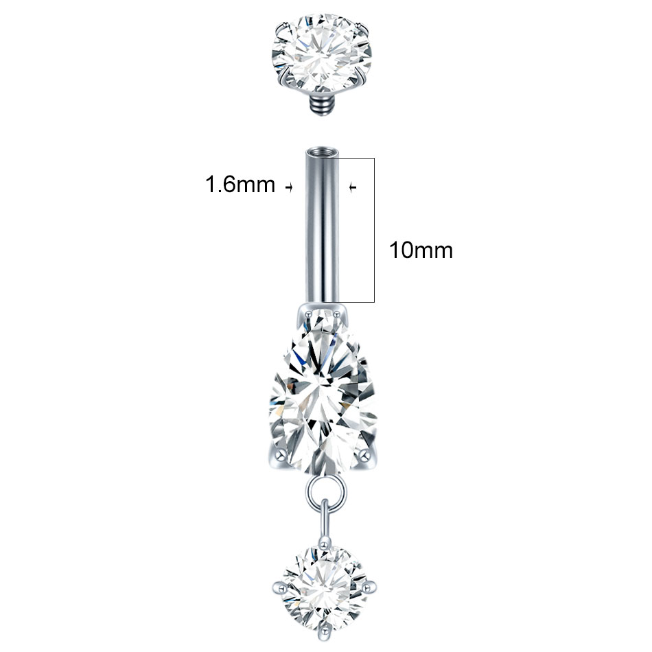 1/5PCS Titanium Crystal Zircon - Septum Clicker Ring recensione e prezzo
