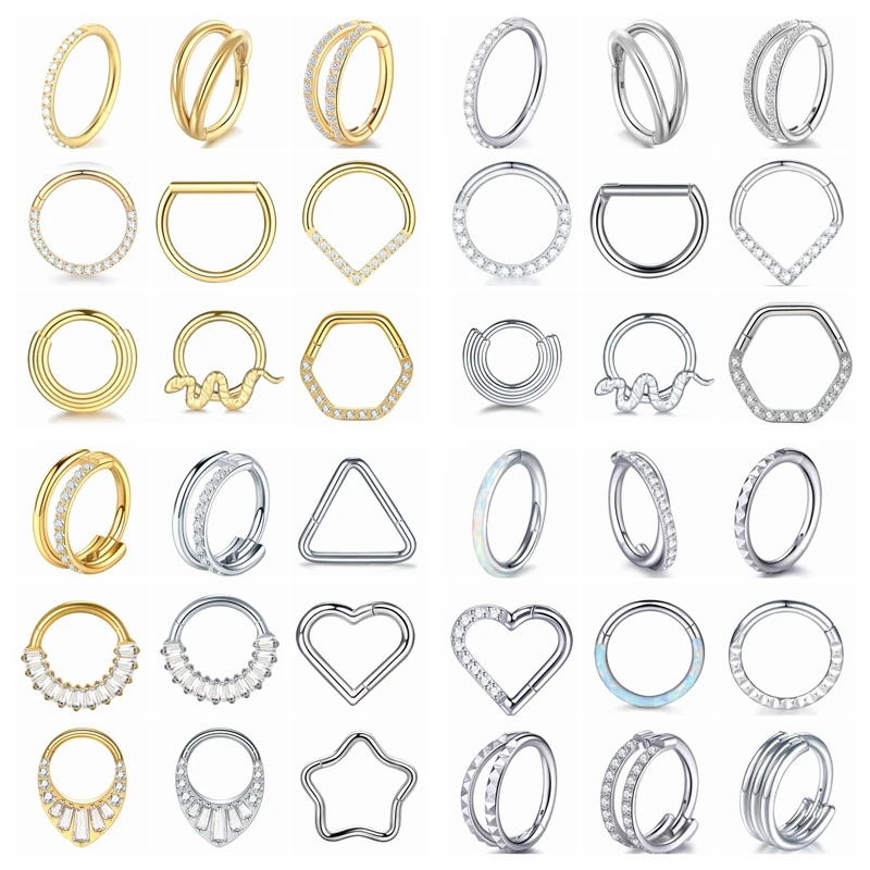 1pc Titanium Cartilage Hoop Ea - Septum Clicker Ring recensione e prezzo
