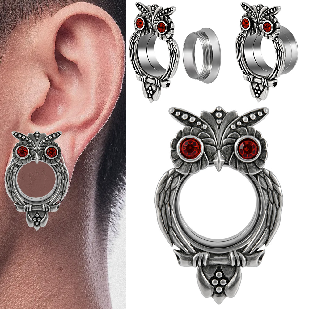 1PC Stainless Steel Owl Ear Ex - Body Jewelry Internally Threaded recensione e prezzo