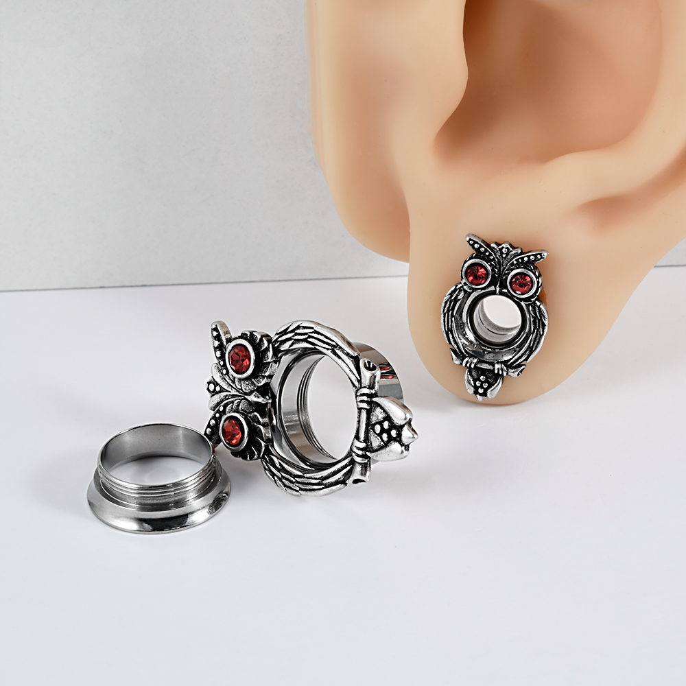 1PC Stainless Steel Owl Ear Ex - Body Jewelry Internally Threaded recensione e prezzo