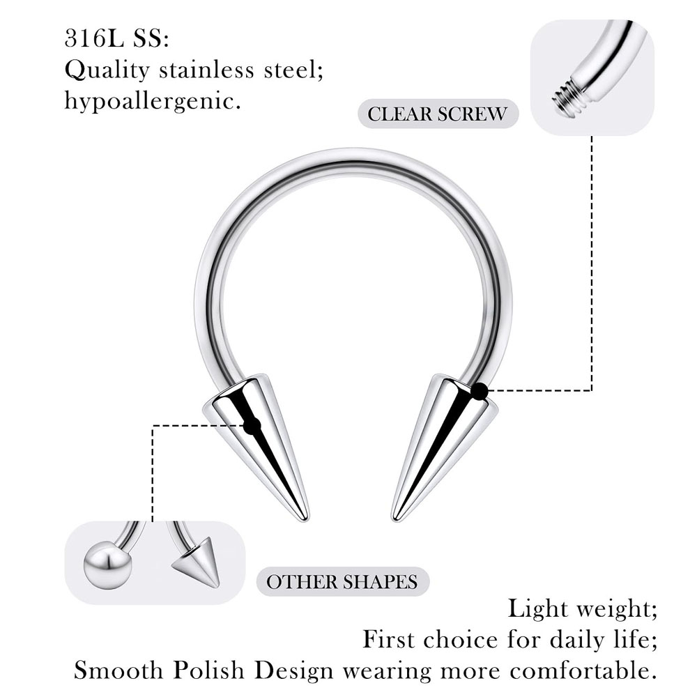 1Pcs Spike Septum Rings 16G Su - Septum Clicker Ring recensione e prezzo