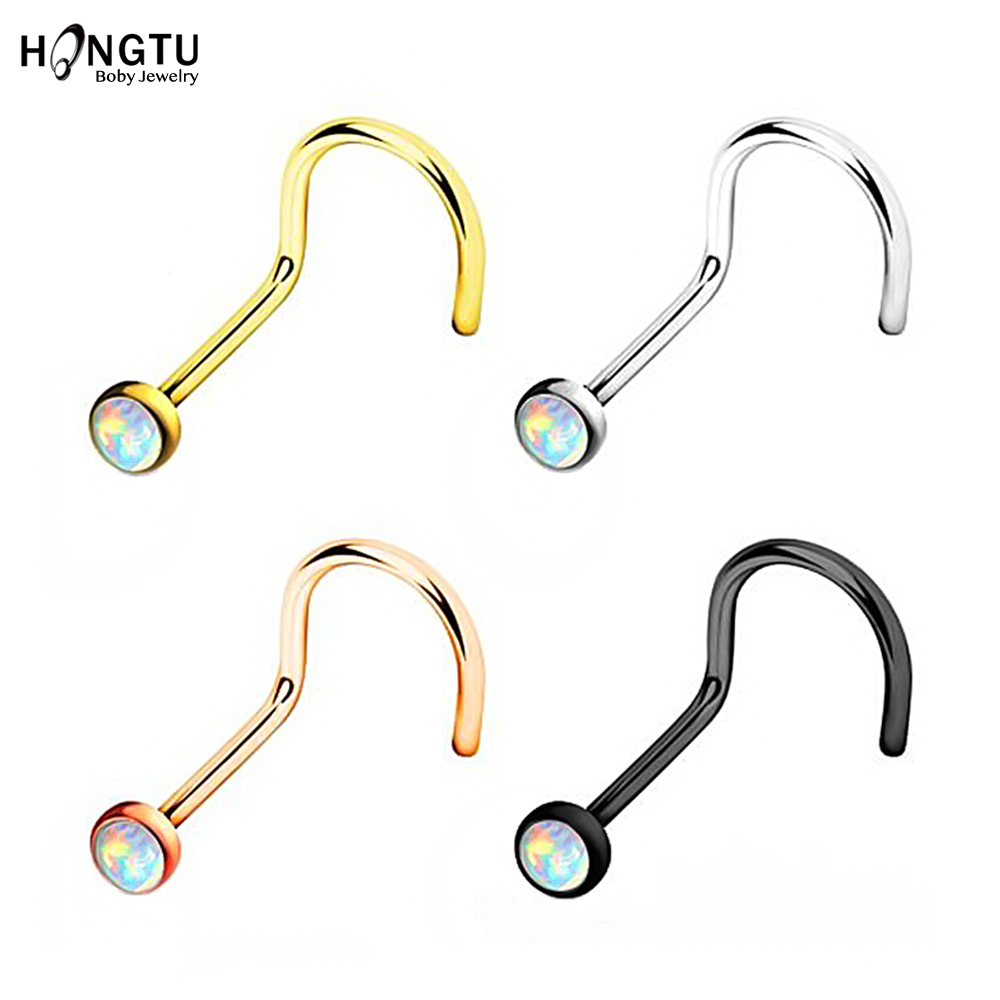 HONGTU 1Pc Opal Nose Screw Rin - Body Jewelry Indian recensione e prezzo