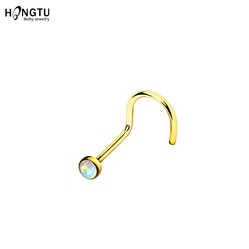 HONGTU 1Pc Opal Nose Screw Rin - Body Jewelry Indian recensione e prezzo