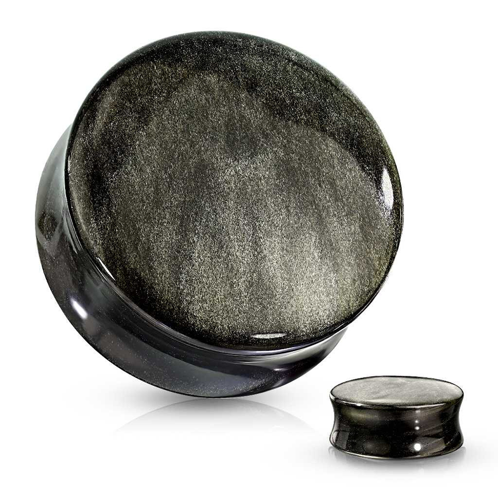 Black Natural Stone Double Fla - Body Jewelry Gauge Sizes recensione e prezzo