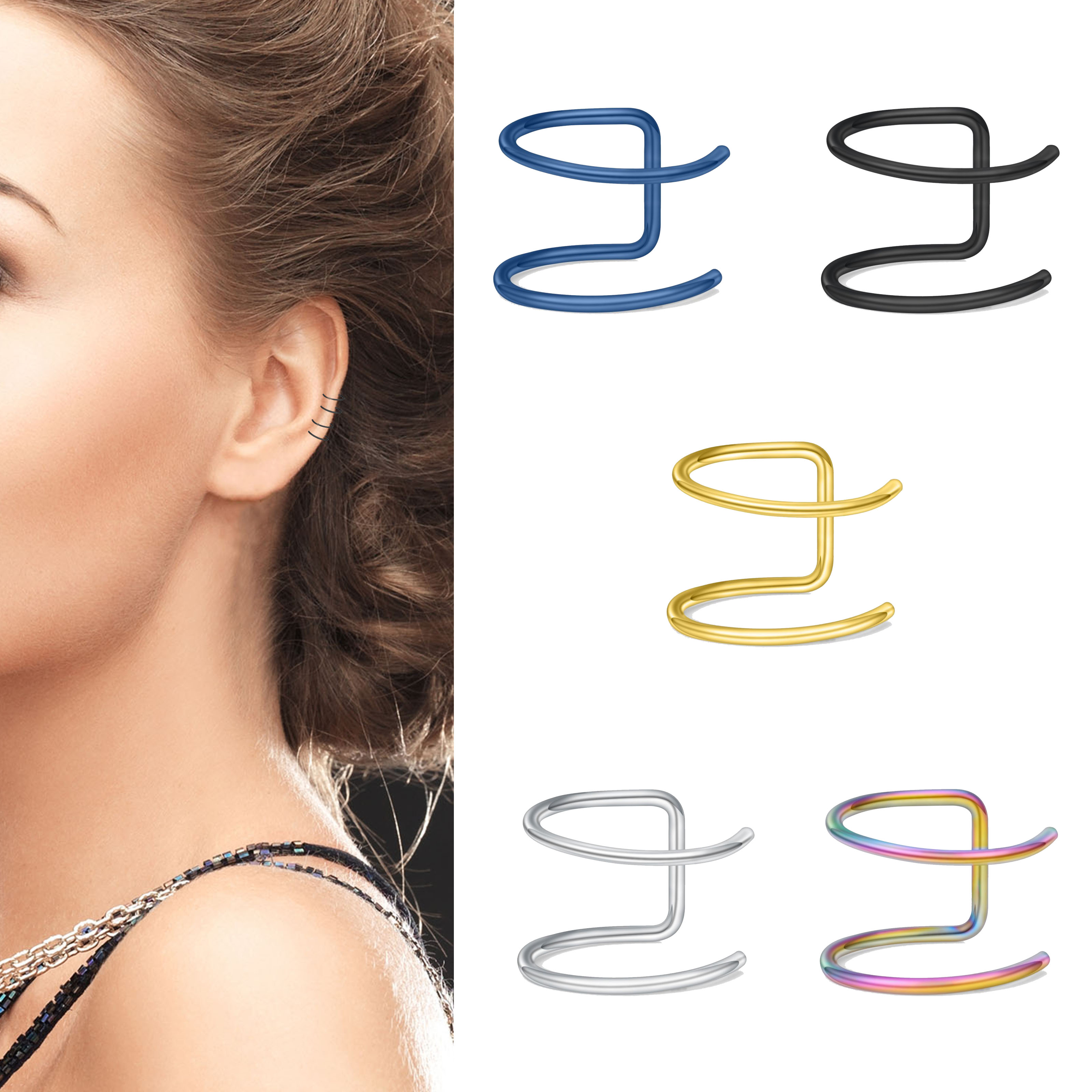 2pcs New No-Piercing Ear Cuffs - Body Jewelry Ear Piercing recensione e prezzo
