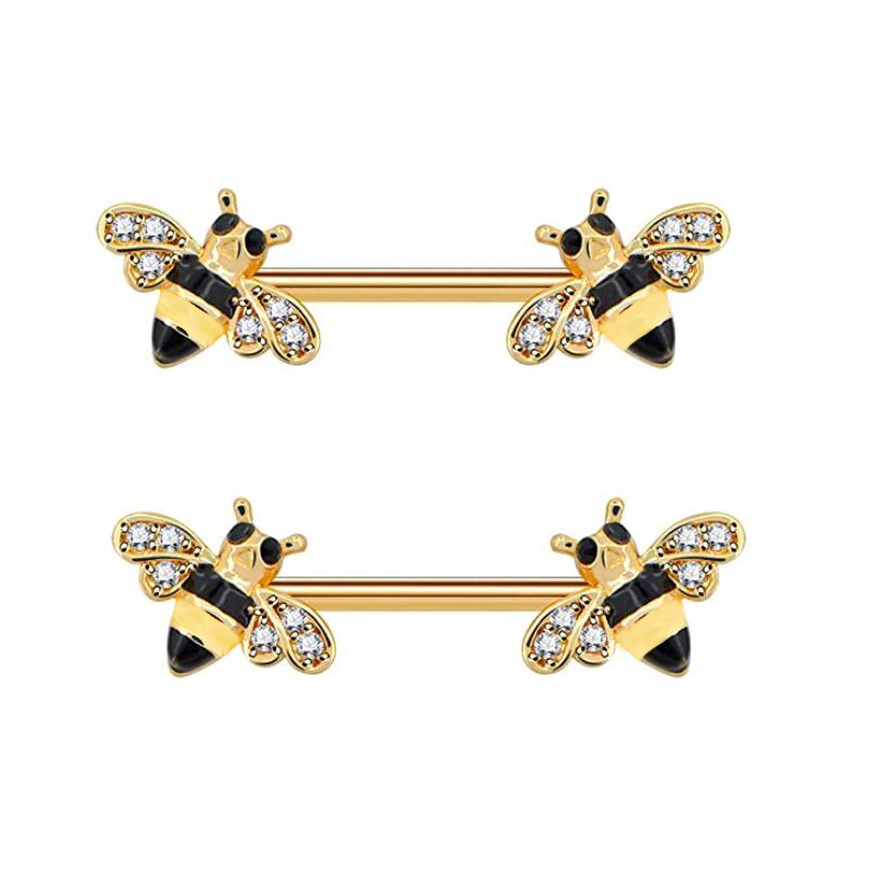 Bee Nipple Barbell 14g Yellow  - Yellow Body Jewelry recensione e prezzo
