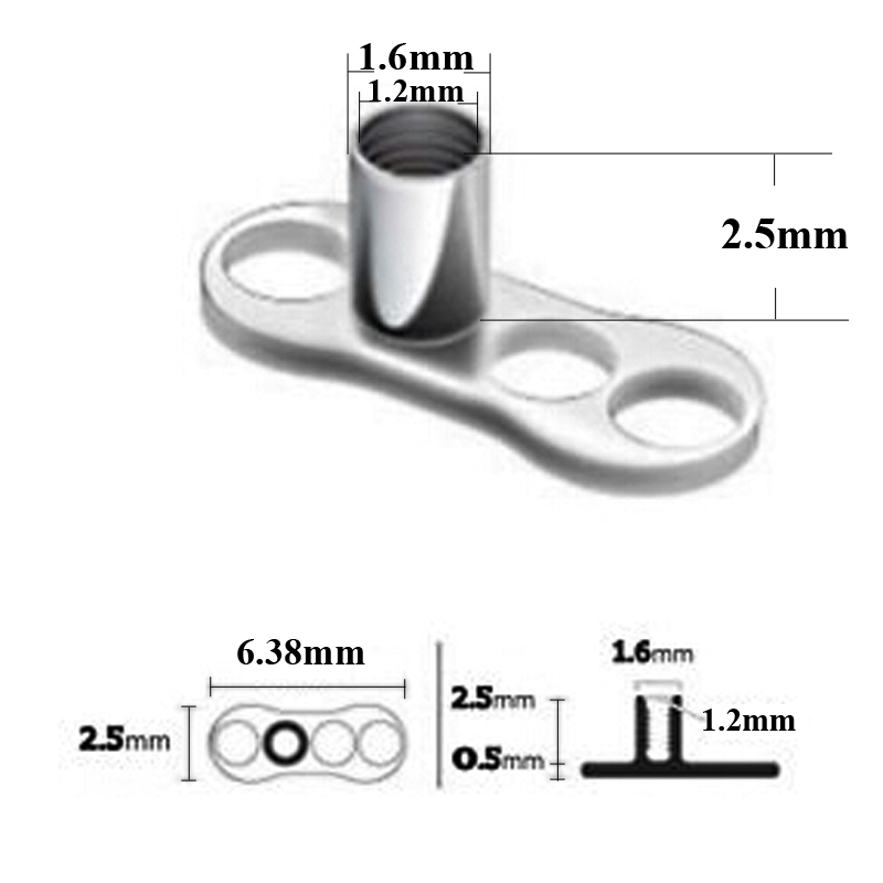 20pcs G23 Solid Titanium & Sur - Dermal Anchor Top recensione e prezzo