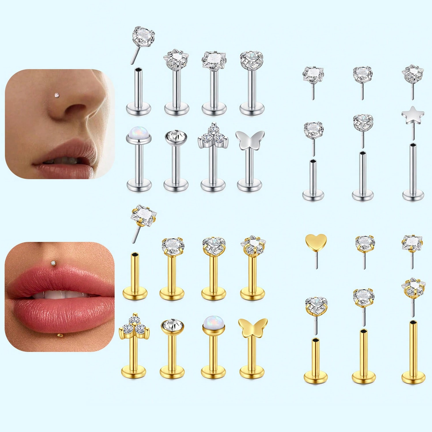 16G 18G Push in Threadless Nos - Body Jewelry Threadless recensione e prezzo