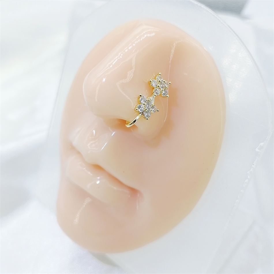 1pc 2 Crystal Flowers Ear Cuff - Body Jewelry Ear Piercing recensione e prezzo
