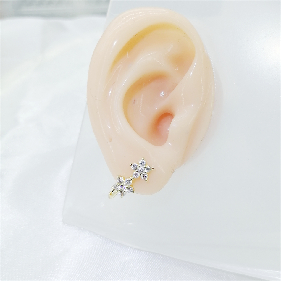 1pc 2 Crystal Flowers Ear Cuff - Body Jewelry Ear Piercing recensione e prezzo