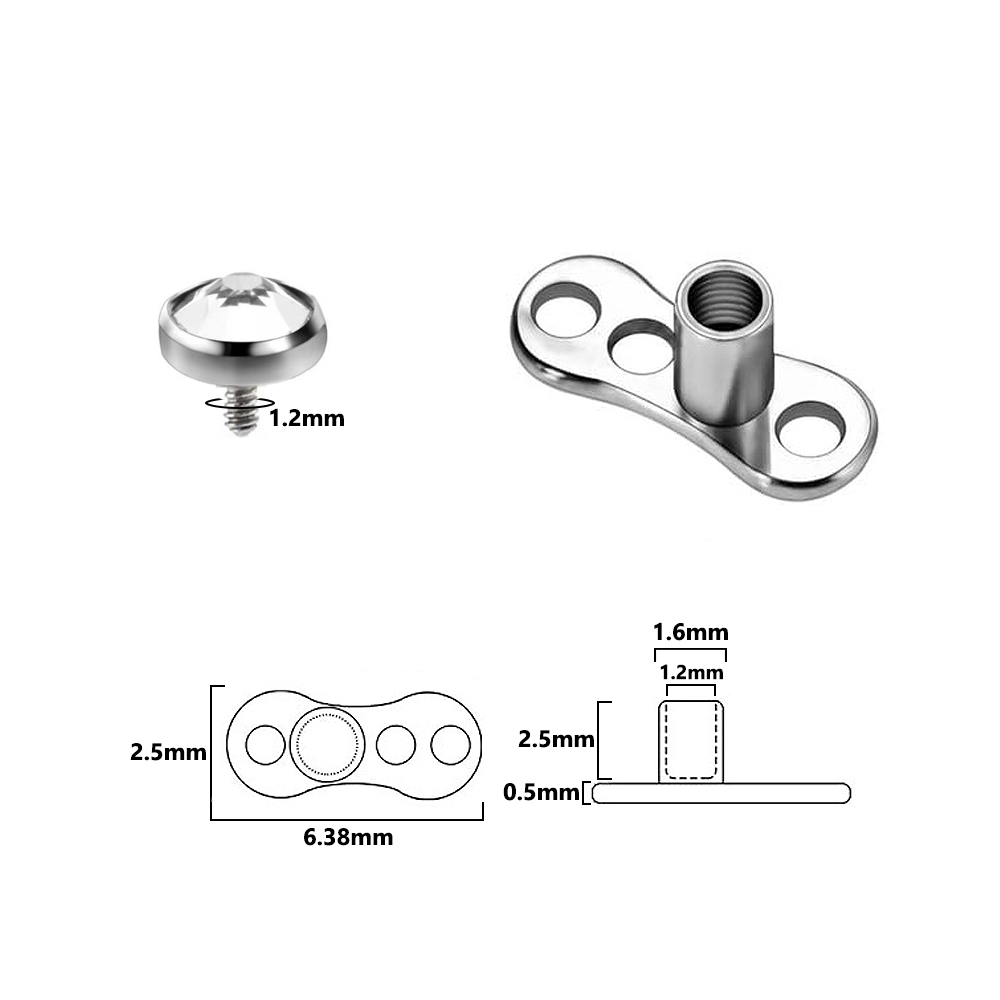 9PCS-1PC Surgical Steel Skin D - Dermal Anchor Top recensione e prezzo
