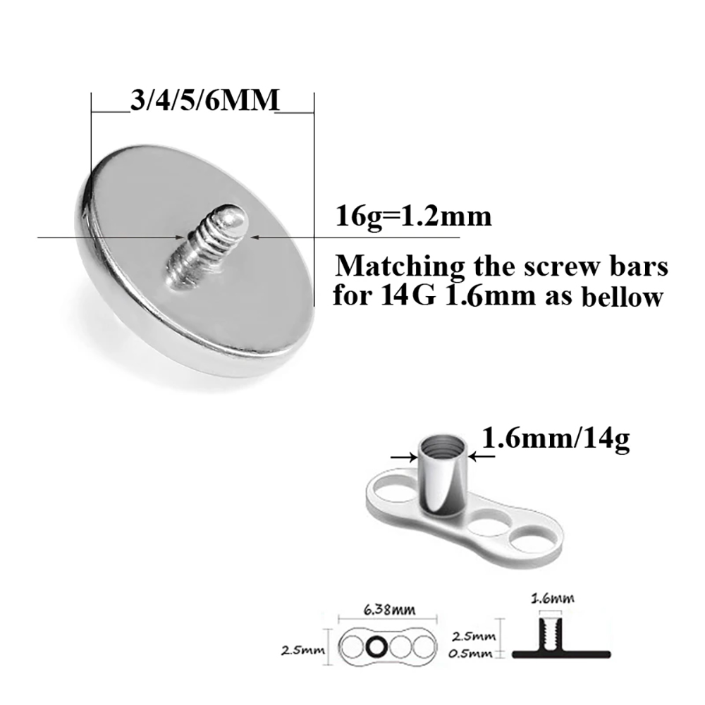 1PC G23 Titanium Fire Opal Der - Dermal Anchor Top recensione e prezzo