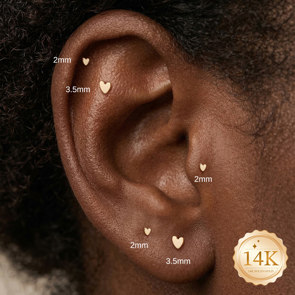 AIDE 14K Gold Stud Earrings fo - Star Flat Back recensione e prezzo