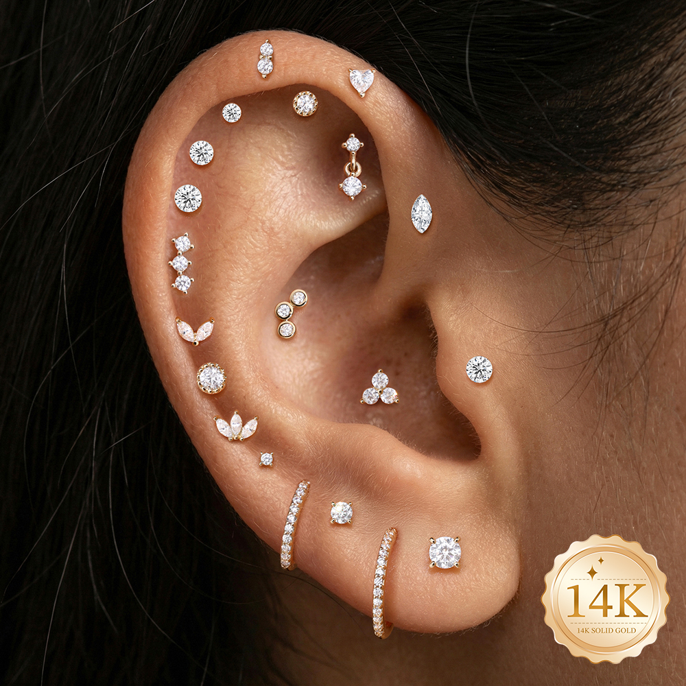 AIDE 14K Gold Stud Earrings fo - Star Flat Back recensione e prezzo