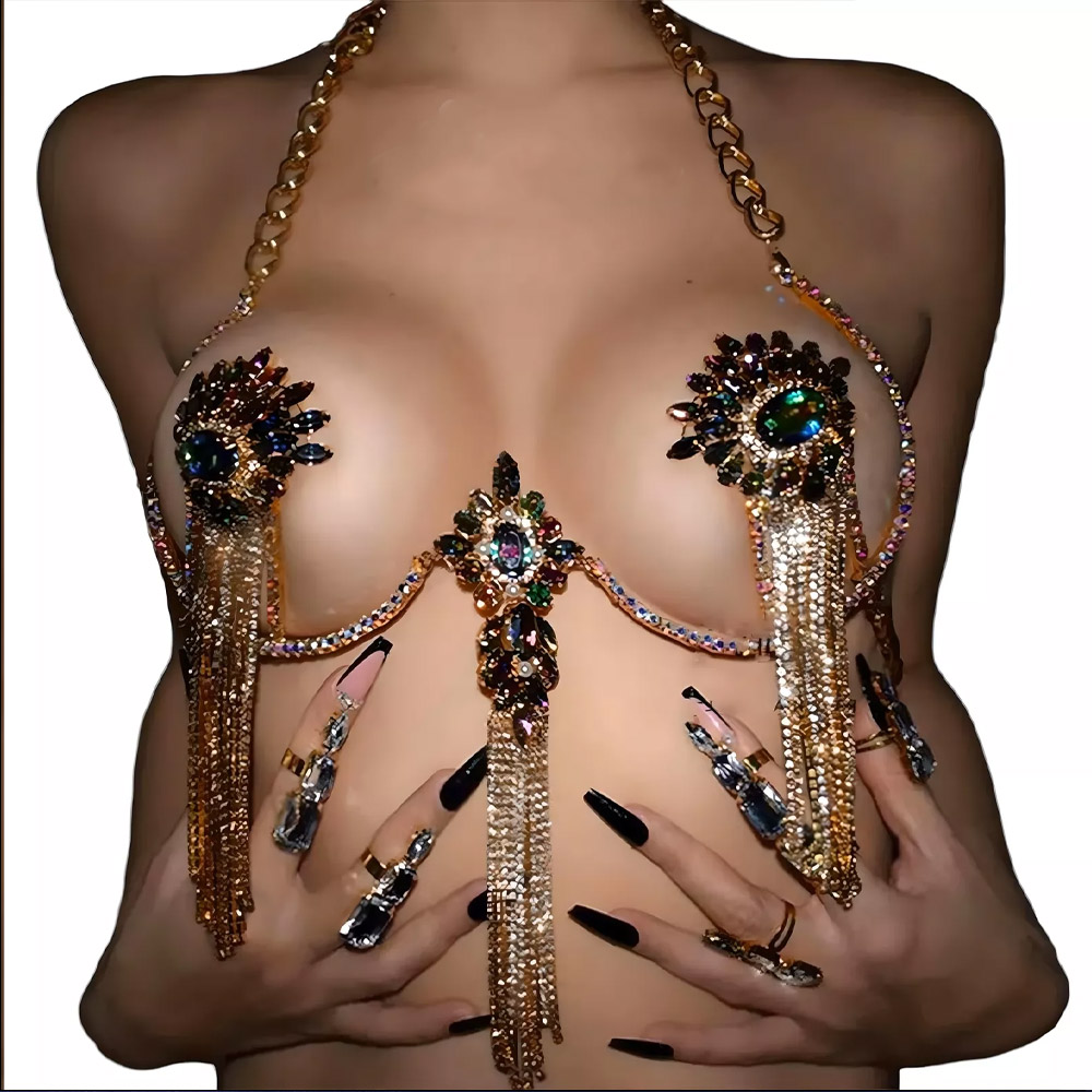 Sexy Tassel Color Crystal Ches - Body Jewelry Rings recensione e prezzo