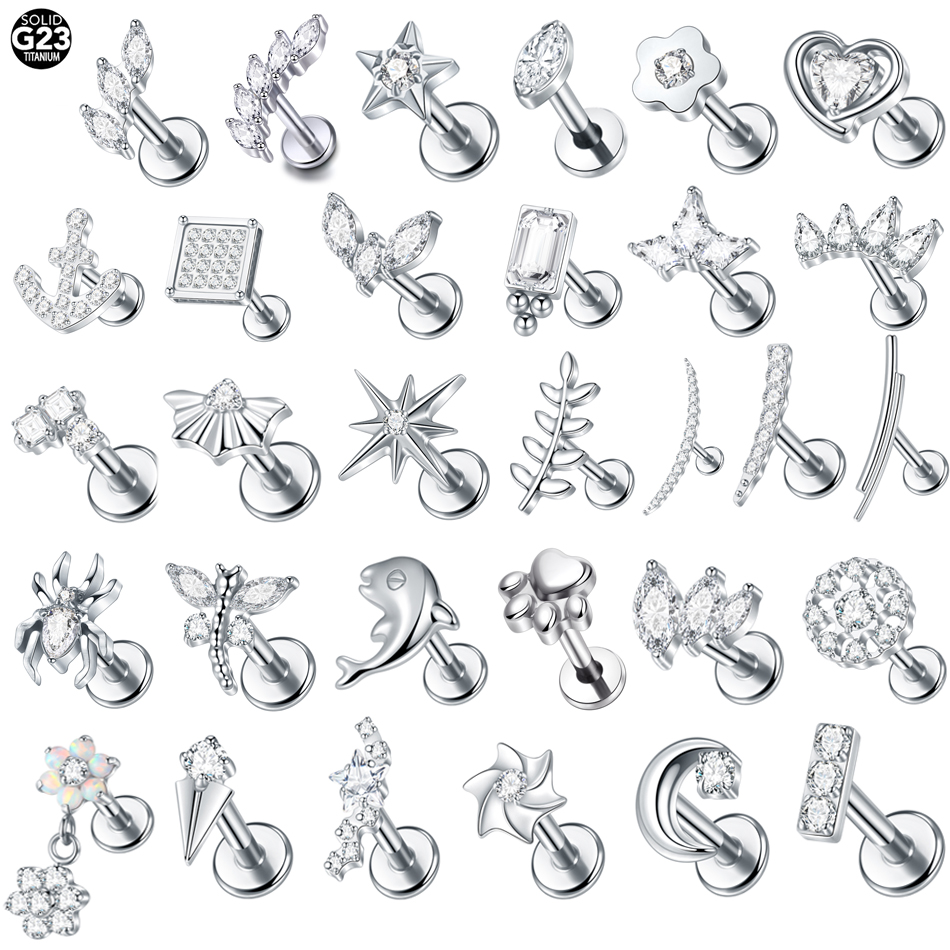 1Pc Titanium Ear Stud Cartilag - Body Jewelry Internally Threaded recensione e prezzo