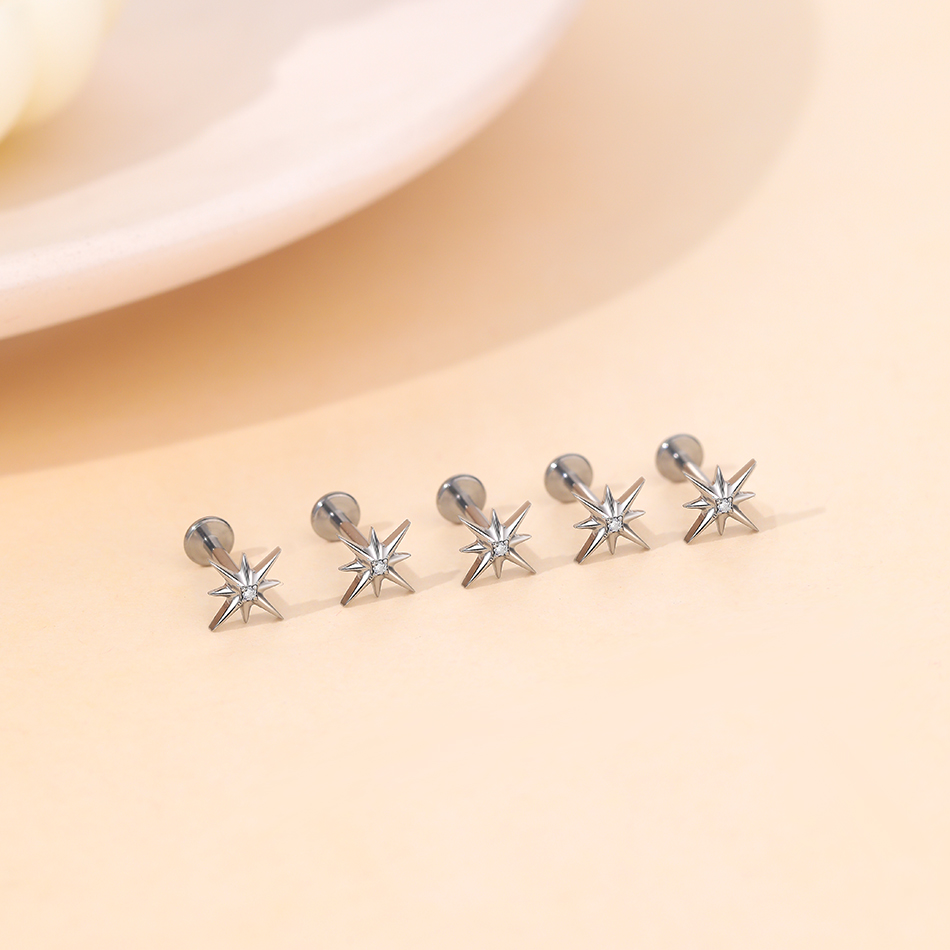 1Pc Titanium Ear Stud Cartilag - Body Jewelry Internally Threaded recensione e prezzo