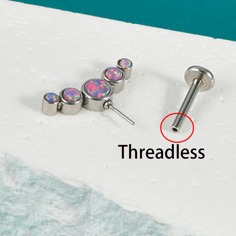 1PC Surgical Steel CZ Gem Opal - Body Jewelry Threadless recensione e prezzo