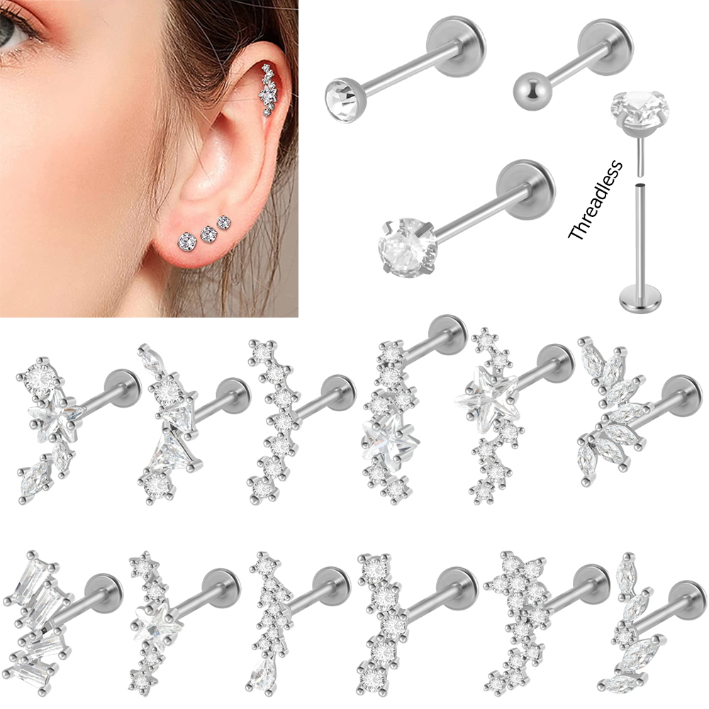 1PC Surgical Steel Zircon Labr - Body Jewelry Threadless recensione e prezzo