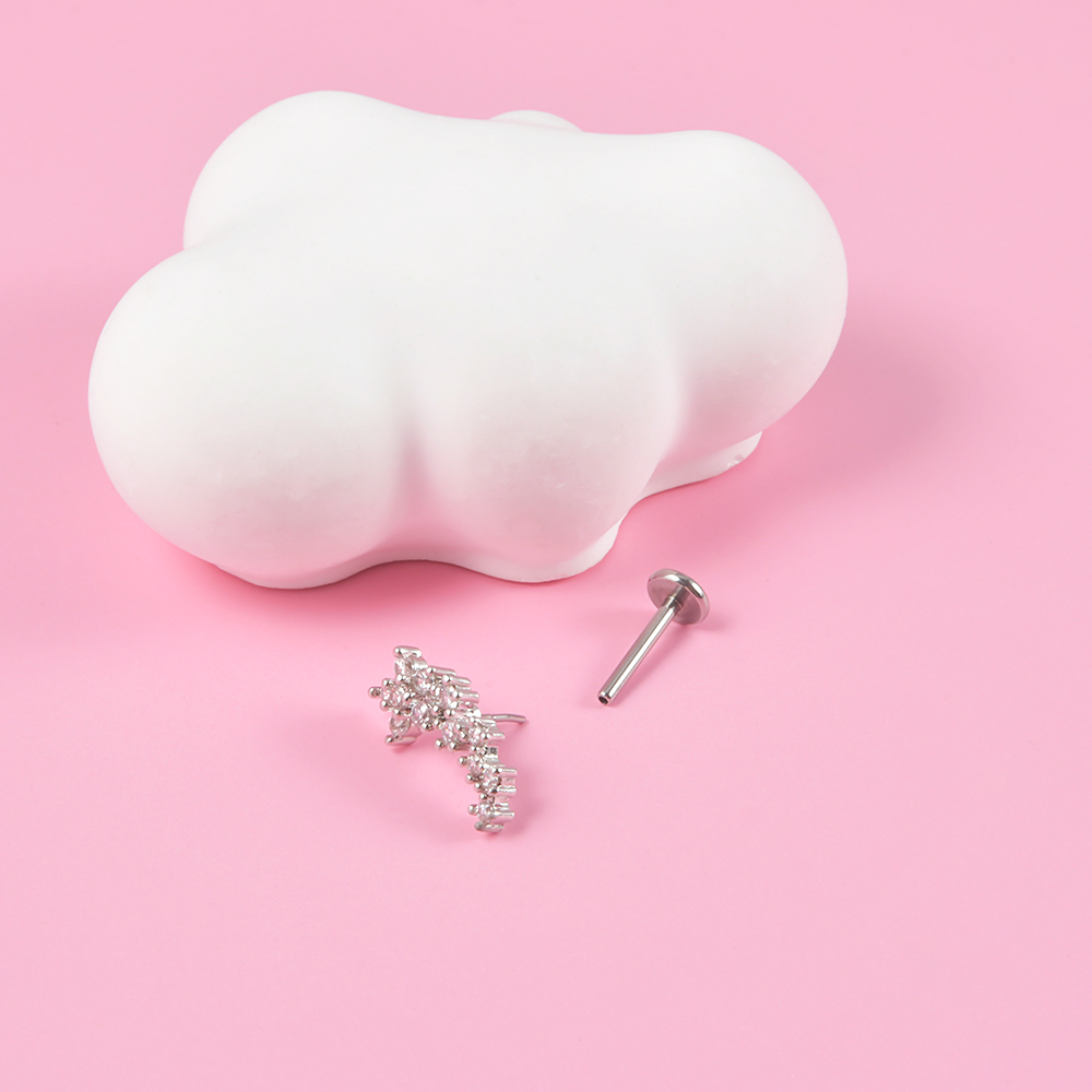 1PC Surgical Steel Zircon Labr - Body Jewelry Threadless recensione e prezzo